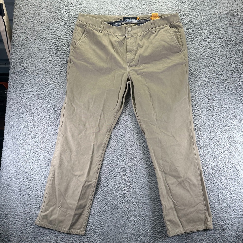 Tailor Vintage Pant Men 42x32 Brown Cotton Chino Straight Business Preppy Career